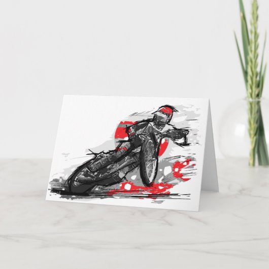 Snelweg met flatbaanmotor racer kaart (Voorkant)