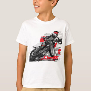 Snelweg met flatbaanmotor racer t-shirt