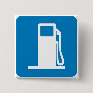 Snelwegmarkering voor gasstation vierkante button 5,1 cm