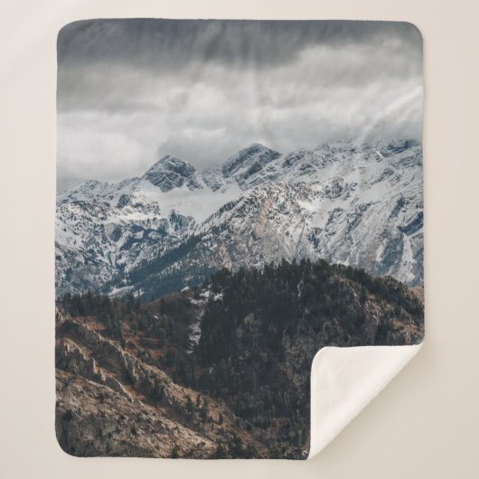 SNEMOUNTAIN RANGE WALLPAPIER SHERPA DEKEN (Voorkant)