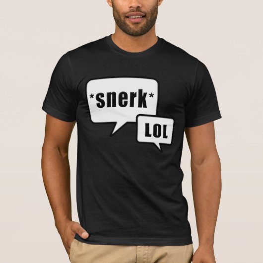 Snerk LOL zwart-wit design T-shirt (Voorkant)