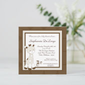 Snicker Doodle Giraff Baby shower Uitnodiging (Staand voorkant)