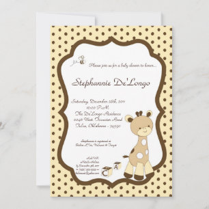 Snicker Doodle Giraffe Baby shower Invitation Kaart