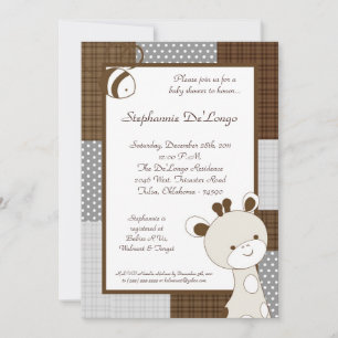 Snicker Doodle Giraffe Baby shower Invitation Kaart