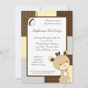 Snicker Doodle Giraffe Baby shower Invitation Kaart