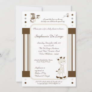 Snicker Doodle Giraffe Baby shower Invitation Kaart