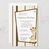 Snicker Doodle Giraffe Baby shower Invitation Kaart (Voorkant / Achterkant)