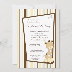 Snicker Doodle Giraffe Baby shower Invitation Kaart