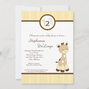 Snicker Doodle Giraffe Baby shower Invitation Kaart