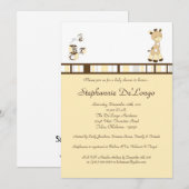 Snicker Doodle Giraffe Baby shower Invitation Kaart (Voorkant / Achterkant)