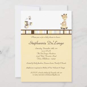 Snicker Doodle Giraffe Baby shower Invitation Kaart