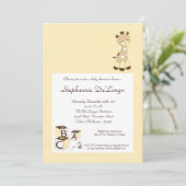 Snicker Doodle Giraffe Baby shower Invitation Kaart (Staand voorkant)