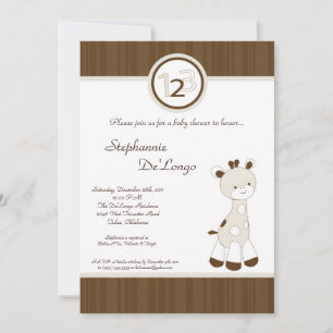 Snicker Doodle Giraffe Baby shower Invitation Kaart