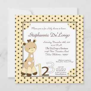 Snicker Doodle Giraffe Baby shower Invitation Kaart