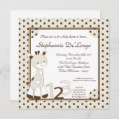 Snicker Doodle Giraffe Baby shower Invitation Kaart (Voorkant / Achterkant)