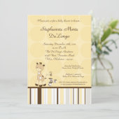 Snicker Doodle Giraffe Baby shower Invitation Kaart (Staand voorkant)