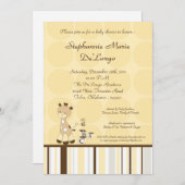 Snicker Doodle Giraffe Baby shower Invitation Kaart (Voorkant / Achterkant)