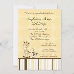 Snicker Doodle Giraffe Baby shower Invitation Kaart