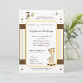 Snicker Doodle Giraffe Baby shower Uitnodiging (Staand voorkant)