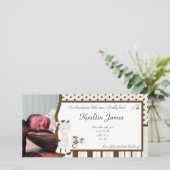 Snicker Doodle Giraffe Foto Geboorte Aankondiging (Staand voorkant)