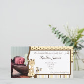 Snicker Doodle Giraffe Foto Geboorteaankondiging Aankondiging (Staand voorkant)