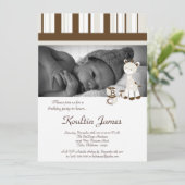 Snicker Doodle Giraffe Grey Invitation Anniversair (Debout devant)