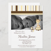 Snicker Doodle Giraffe Jaune Invitation Anniversai (Devant / Derrière)