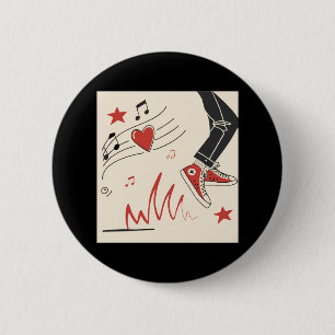 Snicker Muziek Kleurrijke Expressieve Digitale Kun Ronde Button 5,7 Cm