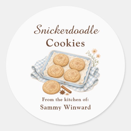 Snickerdoodle Cookie Cadeau Label (Voorkant)