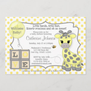 Snickerdoodle Giraffe Baby Shower Invitaties GG Kaart