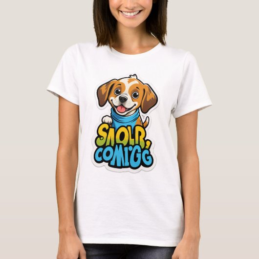 Sniff arrive - Drôle Dog Cartoon T-Shirt (Devant)