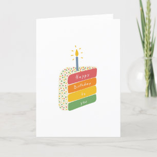 Snij verjaardagstaart Happy Birthday Kaart