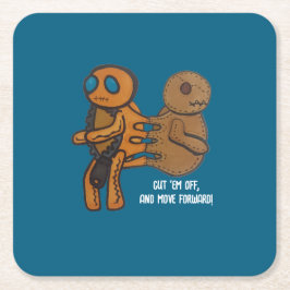 Snij ze af vierkante kartonnen onderzetter