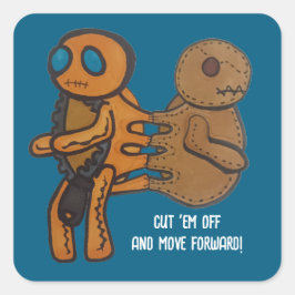 Snij ze af vierkante sticker