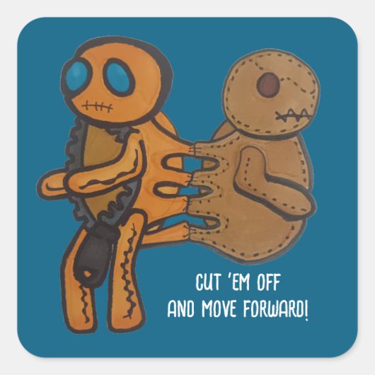 Snij ze af vierkante sticker (Voorkant)