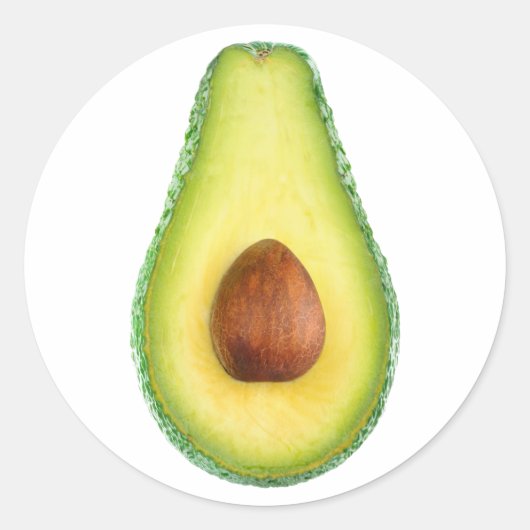 Snijd avocado fruit ronde sticker (Voorkant)