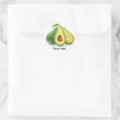 Snijd avocado vruchten ronde sticker (Tas)