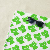 Snijd groen en wit kikkers patroon strandlaken (In situ)