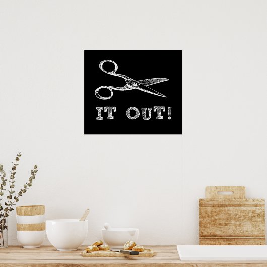 Snijd het uit Schaar Poster (Keuken)