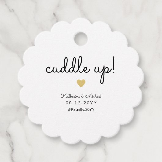 Snijd op winterweddenschap of sjaal bedankjes labels (Voorkant)