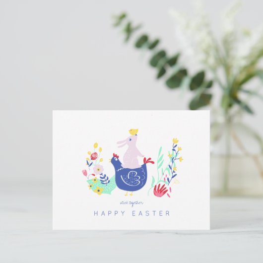 Snijd samen Pasen Briefkaart (Staand voorkant)