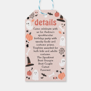 Snijd Spooky Halloween Eerste Verjaardag Details Cadeaulabel