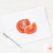 Snijd verse tomaat ronde sticker (Envelop)