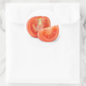 Snijd verse tomaat ronde sticker (Tas)