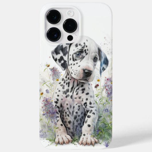 SNIJD WATERVERF ZWART WIT DALMATION PUPPY Case-Mate iPhone CASE (Achterkant)