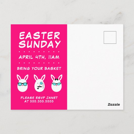 Snijden paaseieren | Egg Hunt & Brunch Briefkaart (Achterkant)