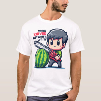 Snijden Watermeloen - Meloen Kettingzaag T-shirt