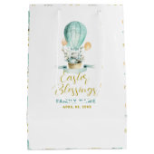 Snijder Bunny in een hete ballon, aangepaste tekst Medium Cadeauzakje (Achterkant)