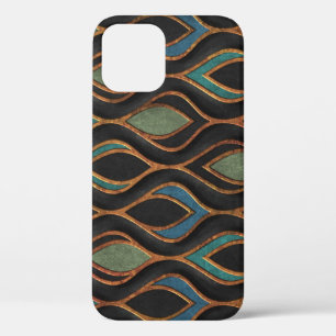Snijgolven: bronzen kopertextuur iPhone 12 hoesje