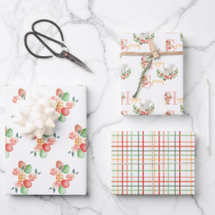 Snijkop en paaslente inpakpapier vel